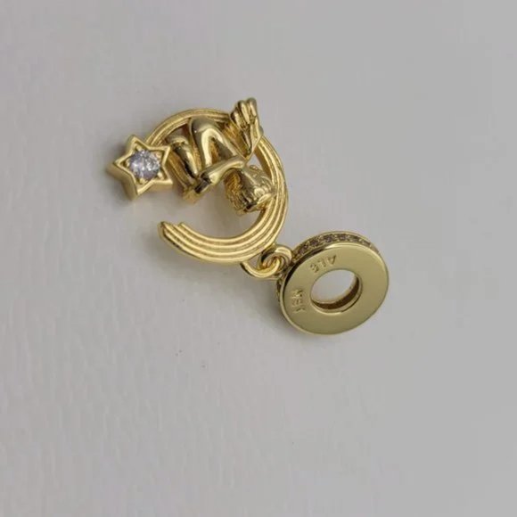 Pandora 18k Shine Angel and Shooting Star Pendant Charm #768483C01 - Picture 5 of 6